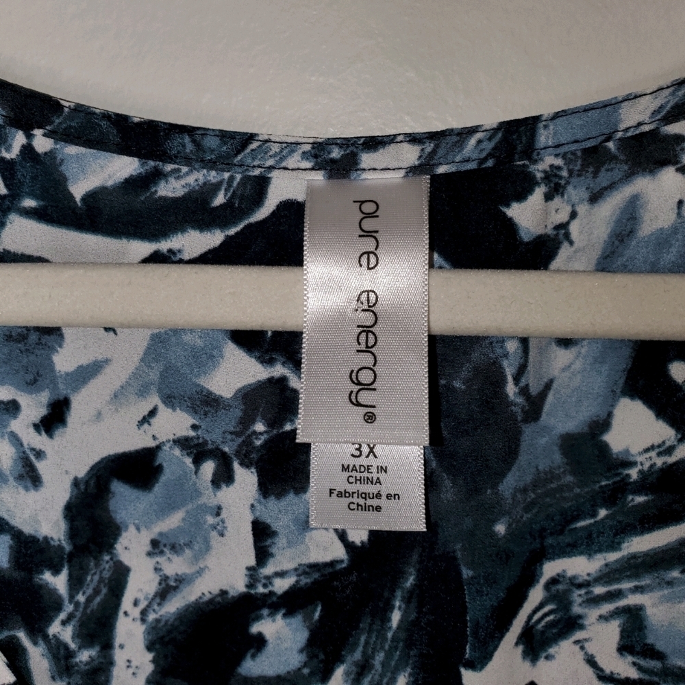 pure energy Plus Size 3/4 Sleeve Pull Over Blouse - Blue, Black, White 180 - Picture 10 of 10